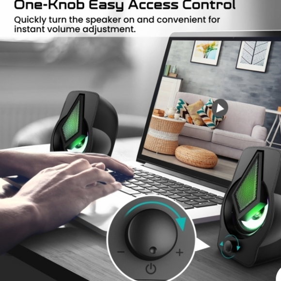 Elegiant 2.0 USB Computer Speakers 10w Stero Sound - Picture 3 of 7